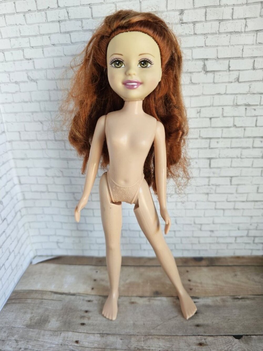 Mattel Girl 9 inch Doll Red Plastic Solid Lila Wee 3 Friends Archival Nude Rare - Picture 3 of 7